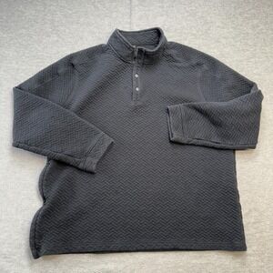 Rhone Sweater Mens‎ 2XL Faded Charcoal Black Weekender Quilted 1/4 Snap Pullover
